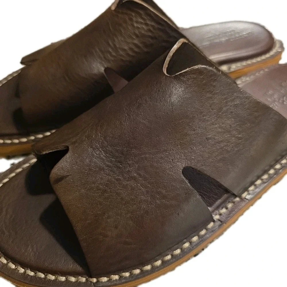 NICE Astorflex Haichflex Brown Leather Sandals Size 44 Made In Italy Vera Pelle